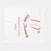 10th wedding anniversary peach pastel name retro b fleece deken (Voorkant (Horizontaal))