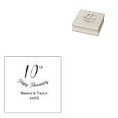 10th wedding anniversary peach pastel name retro b 	rubberstempel (Gestempeld)