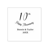 10th wedding anniversary peach pastel name retro b 	rubberstempel (Afrduk)