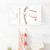 10th wedding anniversary peach pastel name retro b spandoek (Insitu)
