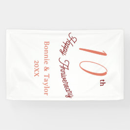 10th wedding anniversary peach pastel name retro b spandoek