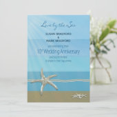 10th Wedding Jubileum Invitation, Ocean, Kaart (Staand voorkant)