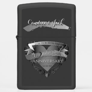 "10thTin Wedding Jubileum" 3D Heart Emblem