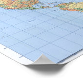 10x16 World Maps, Poster de la carte imprimée (Coin)