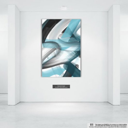 10x8" Trend Abstract Kunstcanvas Zwart Wit Blauw Canvas Afdruk