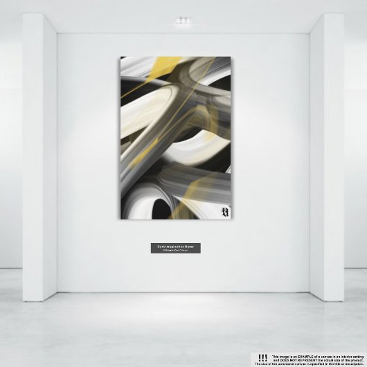 10x8" Trend Abstract Kunstcanvas Zwart Wit Goud Canvas Afdruk