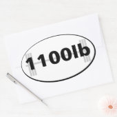 1100lb powerlifting totale ovale sticker (Envelop)