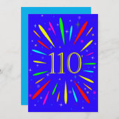 110e anniversaire de fête Invitation Explosion (Devant / Derrière)