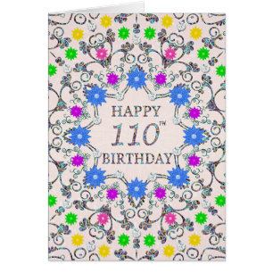 110th Birthday Abstract Flowers