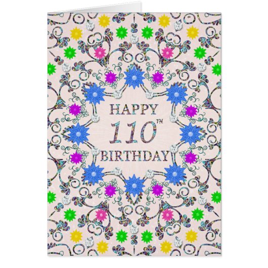 110th Birthday Abstract Flowers (Voorkant)