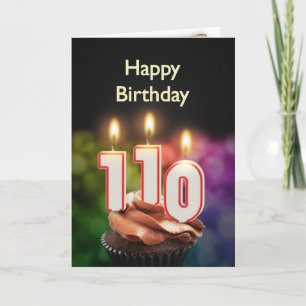 110th Carte d'anniversaire avec des bougies