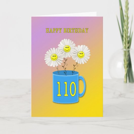 110th Carte d'anniversaire avec les fleurs de (Devant)
