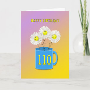 110th Carte d'anniversaire avec les fleurs de