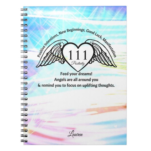 111 Angel Number Gratitude Journal | Name Notebook Notitieboek (Voorkant)