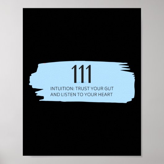 111 Angel Nummer Blauw Poster (Voorkant)