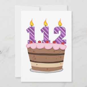 112 Leeftijd op de Birthday Cake Kaart