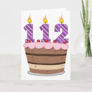112 Leeftijd op de Birthday Cake Kaart
