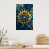 1142 Vuur en water Poster (Keuken)