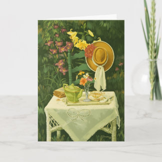 1144 Tea Time in Garden Birthday Card Kaart