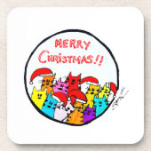 114 - Dessous de verre de chats de Noël (Devant)