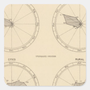 117 Sterfte influenza, tyfus koorts 1900, 1890 Vierkante Sticker