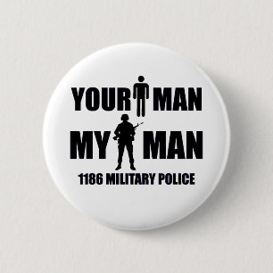 1186 Militaire Politie Mijn Man Ronde Button 5,7 Cm