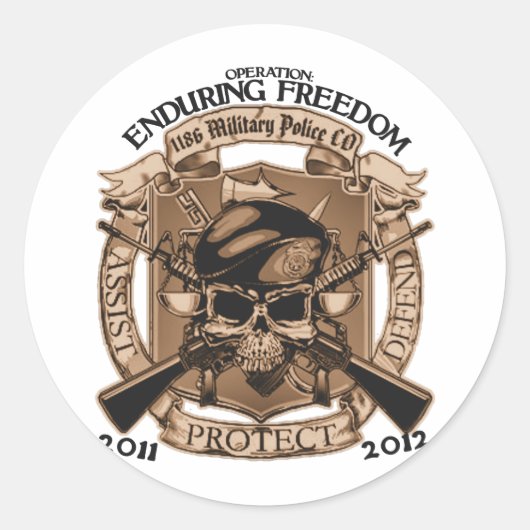 1186 MP Enduring Freedom Ronde Sticker (Voorkant)