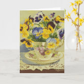 1187 Pansies dans la carte de la Fête des Mères (Fleur jaune)
