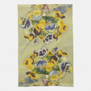 1187 Pansies in Teacup Theedoek