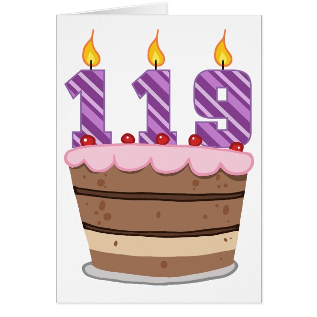 119 ans sur le gâteau d'anniversaire (Devant)