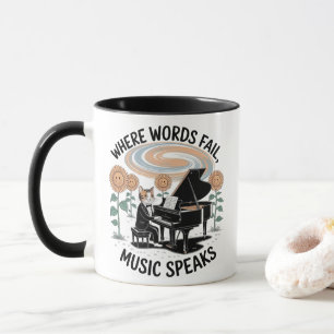 11 0z Mug Quand Les Mots Ne Parlent Pas Musique