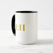 11:11 Coffee-Mok met zwarte & Gold-bevestiging Mok (Voorkant links)