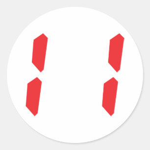 11 - 11 digitale wekker ronde sticker