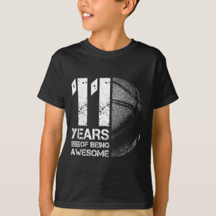 11 11 jaar Oude Basketbal Basketbal Speler Jaar Pl T-shirt
