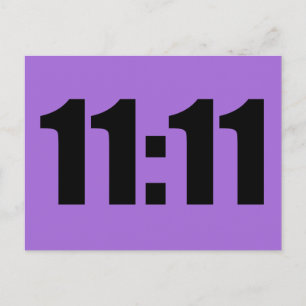11:11 Lucky Time Digital Clock Paars Briefkaart