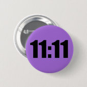 11:11 Lucky Time Digital Clock Paars Ronde Button 5,7 Cm (Voorkant /achterkant)