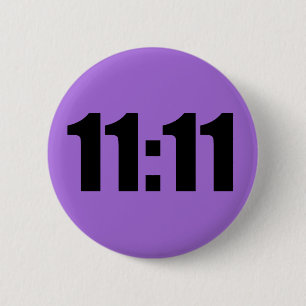 11:11 Lucky Time Digital Clock Paars Ronde Button 5,7 Cm