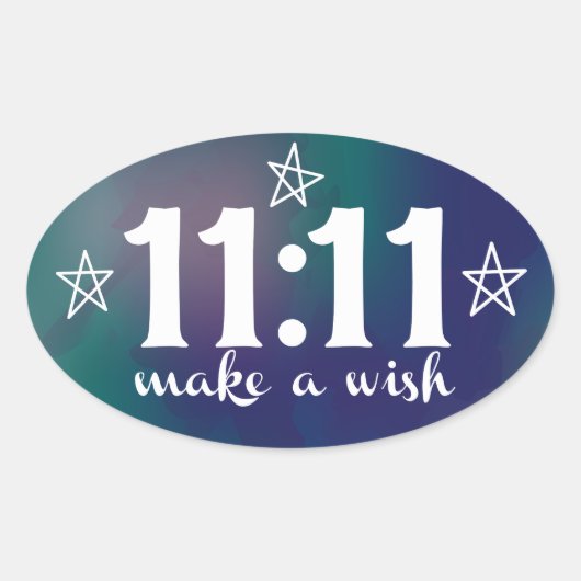 11:11, maak een wens ovale sticker (Voorkant)