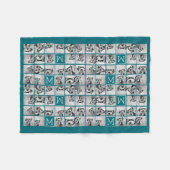 11 Afbeelding collage met aangepast monogram blauw Fleece Deken (Voorkant (Horizontaal))