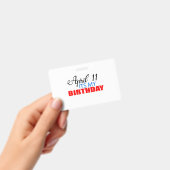 11 april is mijn verjaardag badge (Handheld)