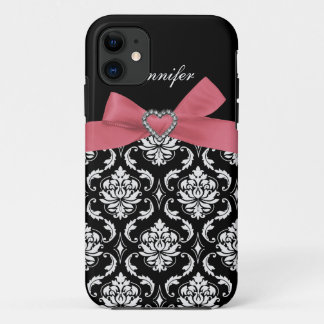 11 Arc rose avec le coque iphone de damassé