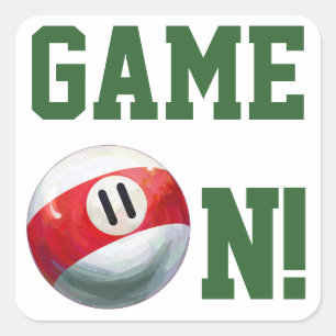 11 Ball Vierkante Sticker