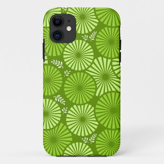 11 Beau, vert rétro floral iPhone 5 Coque (Dos)