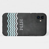 11 Blanc & Turquoise Chevron iPhone 5 Coque (Dos (Horizontal))