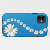11 Blancs Abstraits sur Blue iPhone 5 Coque (Dos (Horizontal))