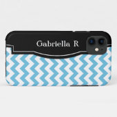 11 Blue Chevron Black Frame iPhone 5 coque (Dos (Horizontal))