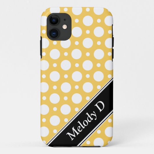 11 Cafe Yellow Assorted Pois iPhone 5 Coque (Dos)
