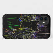11 Chat noir dans un Neon Garden iPhone 5 coque (Dos (Horizontal))