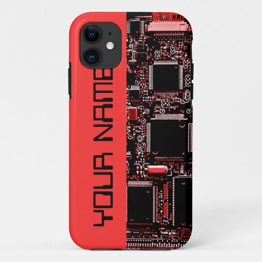 11 Circuit rouge 2 "Nom" iPhone 5 côté coque rouge (Dos)