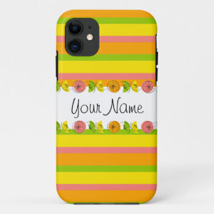 11 Citrus Stripe Classic Nom coque iphone